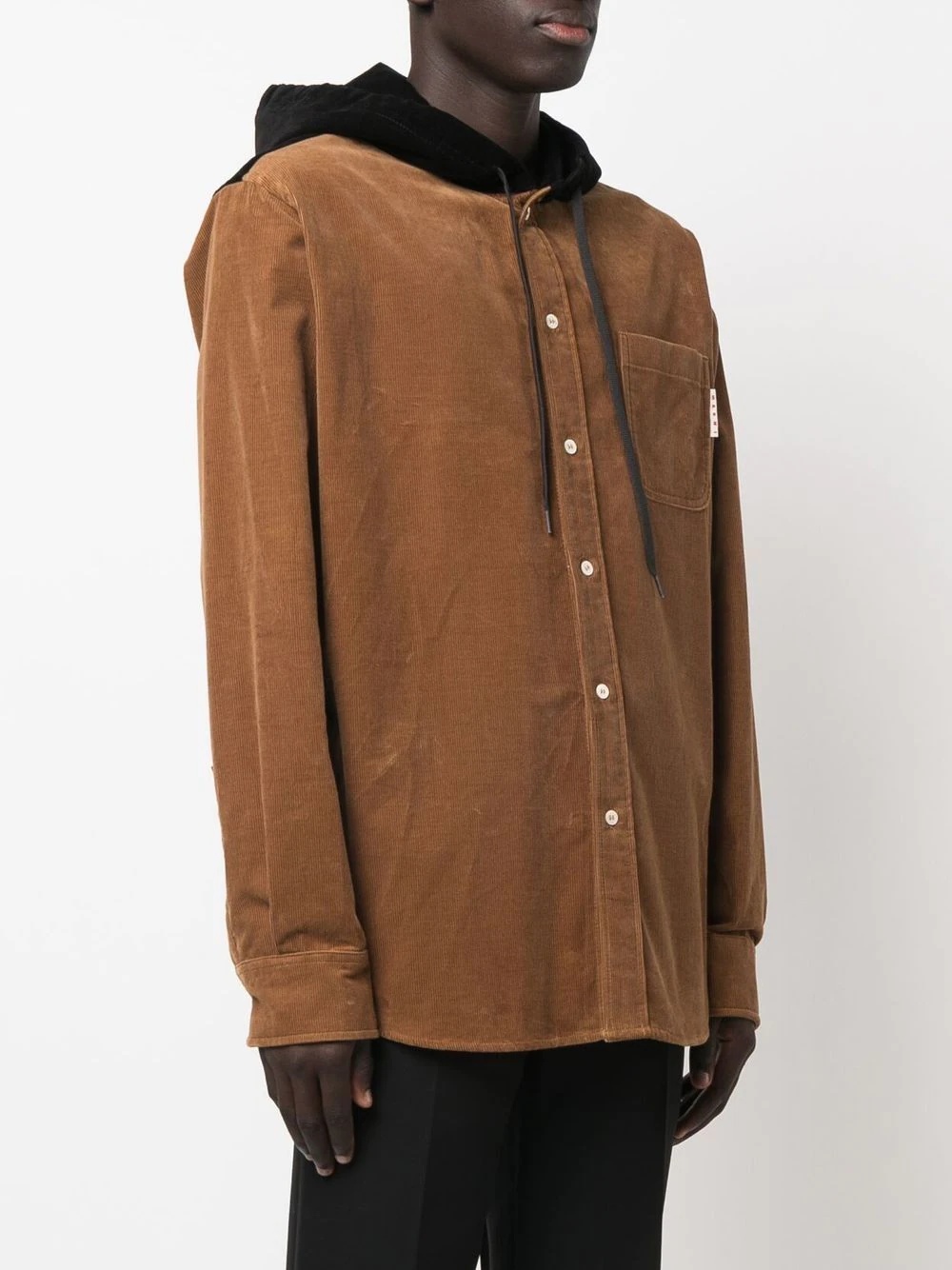 corduroy hooded overshirt - 3