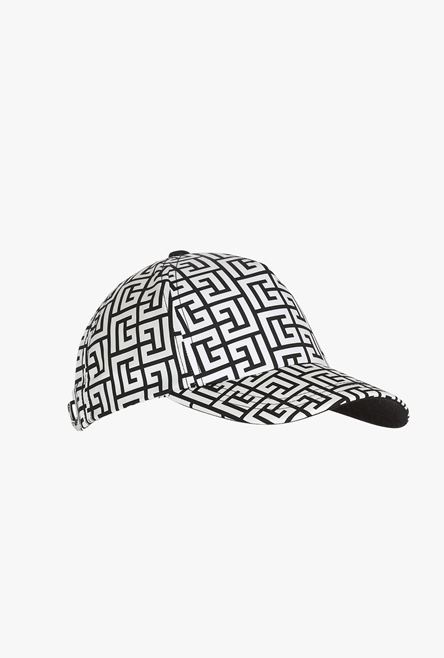 White and black nylon cap with Balmain monogram - 4