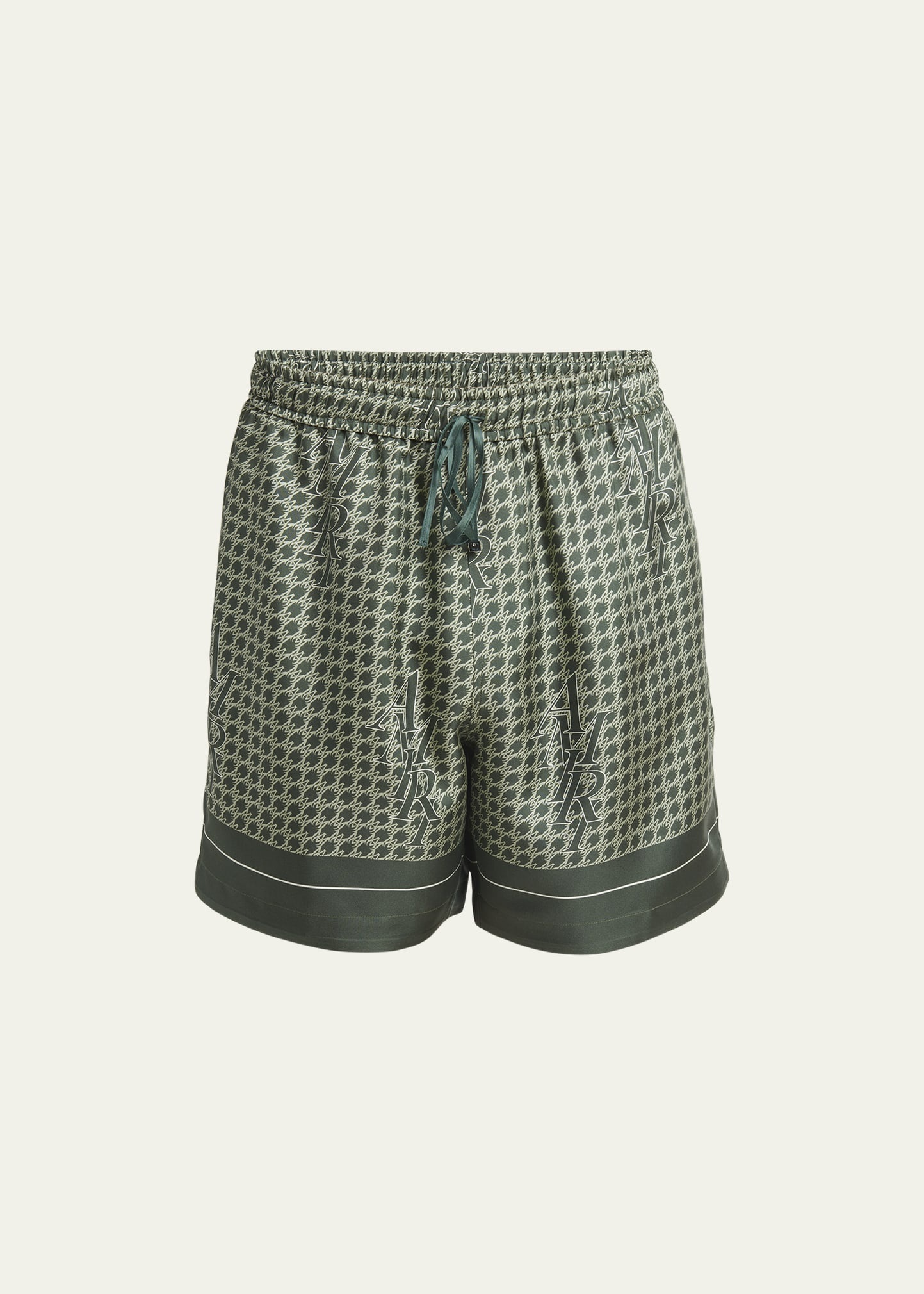 Men's Silk Logo Drawstring Shorts - 1