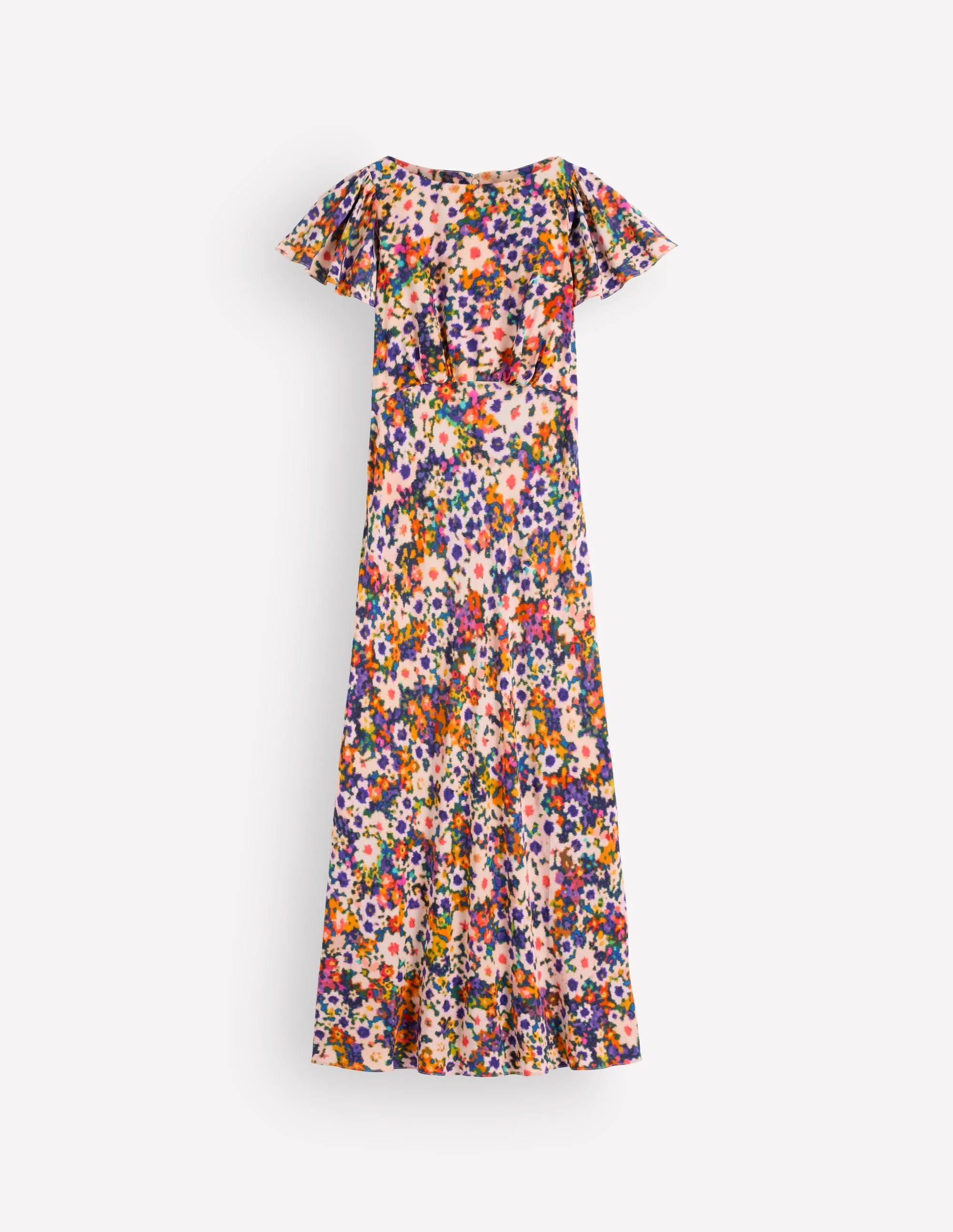 Draped Sleeve Occasion Dress-Multi, Flora Fusion - 1