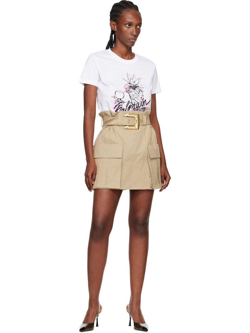 Balmain White Fruits Print T-shirt outlook