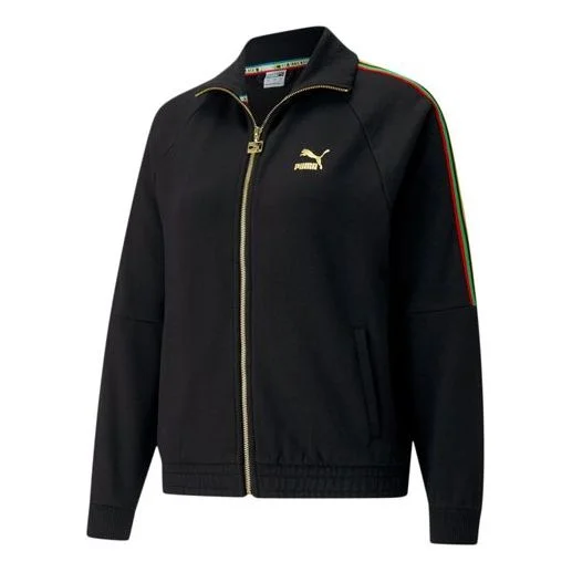 (WMNS) PUMA World Resonance Series Zipper Knit Jacket Black 599061-51 - 1