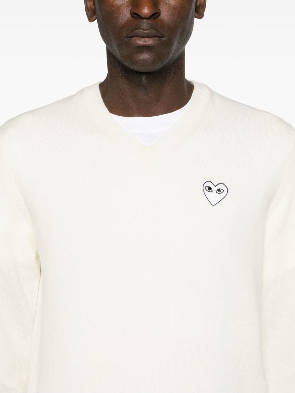 heart-patch wool jumper - 6