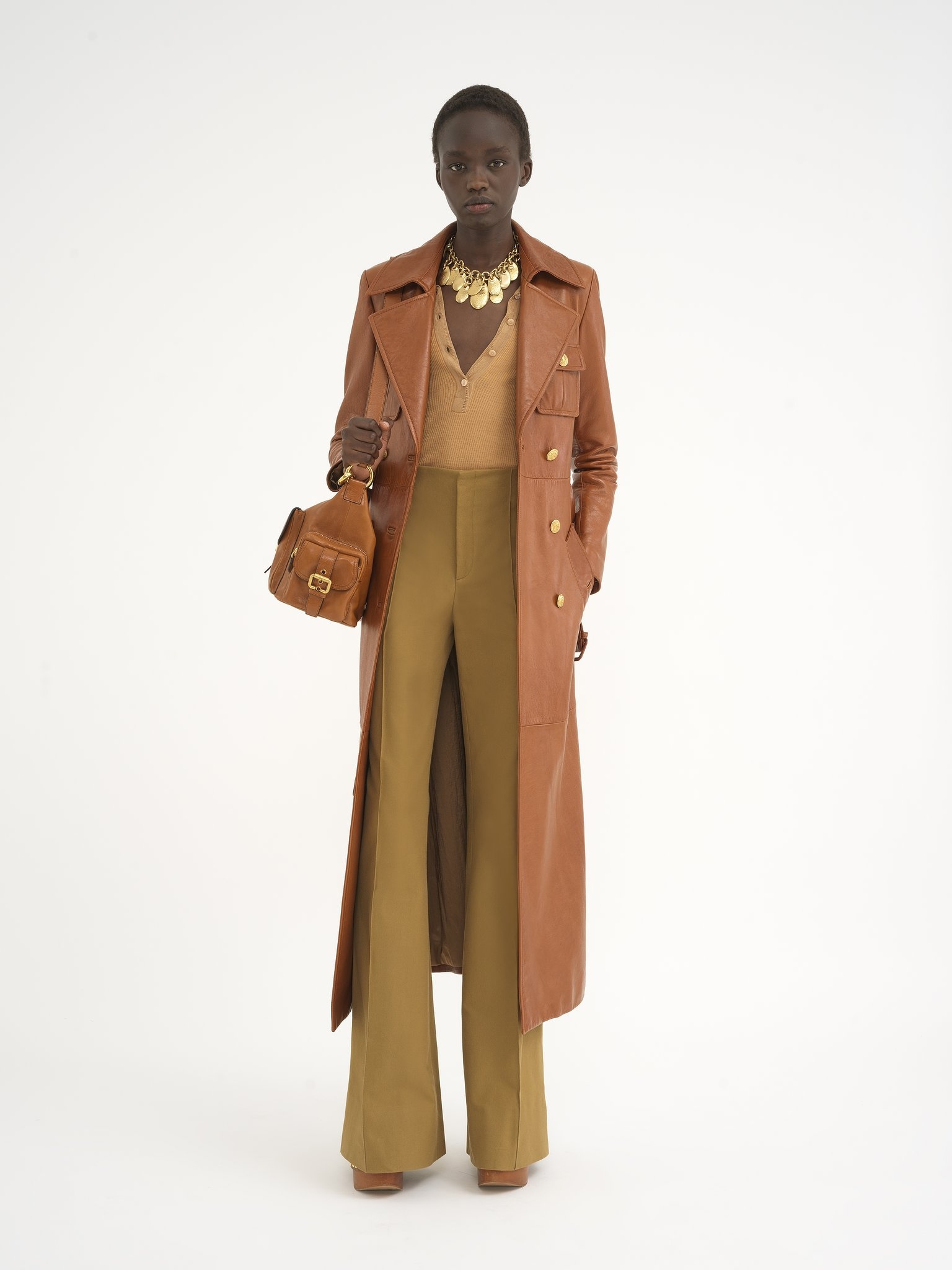 FLARE PANTS IN COTTON DRILL - 3