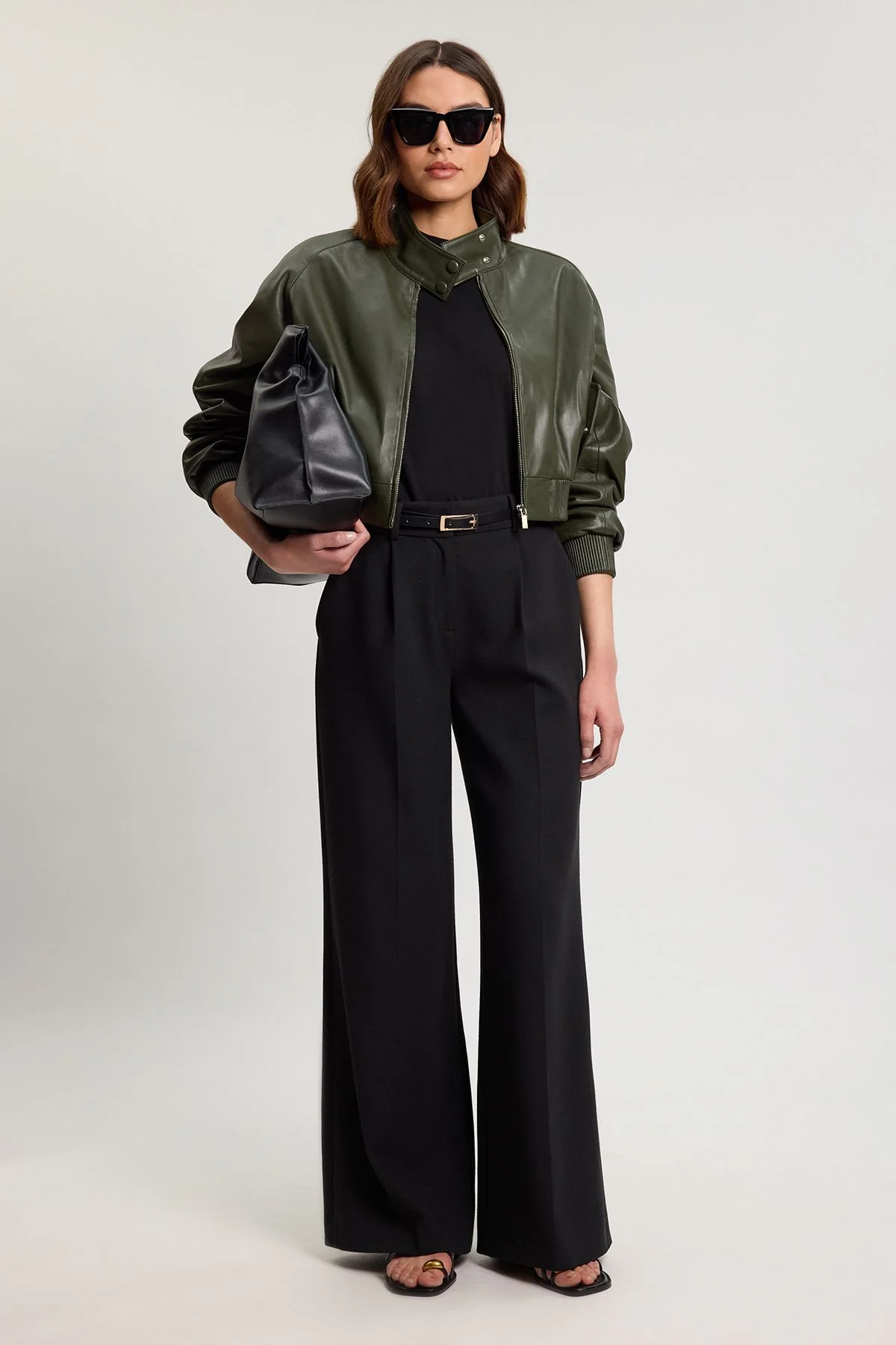Leather Bomber Jacket - 1