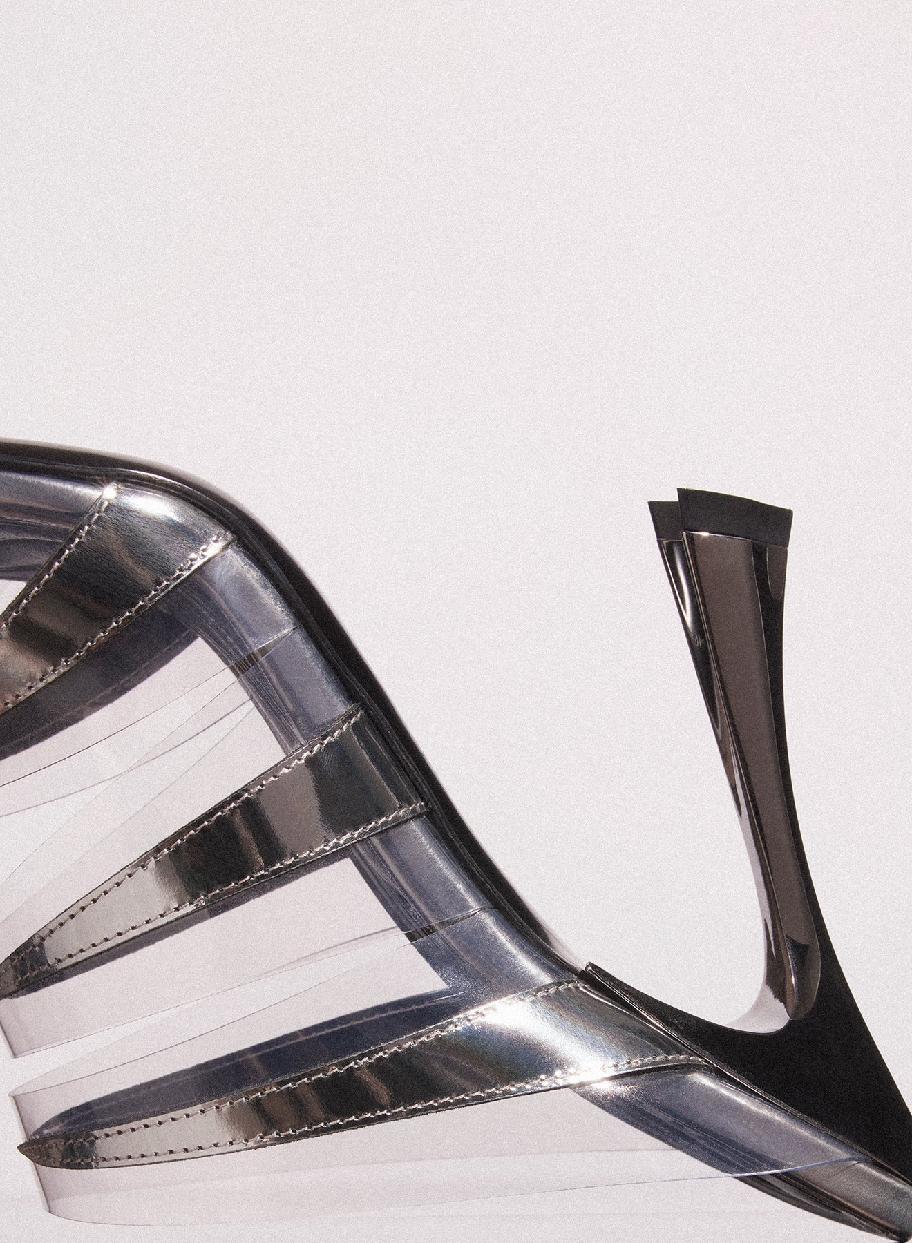chrome leather fang 95 spike sandals - 6