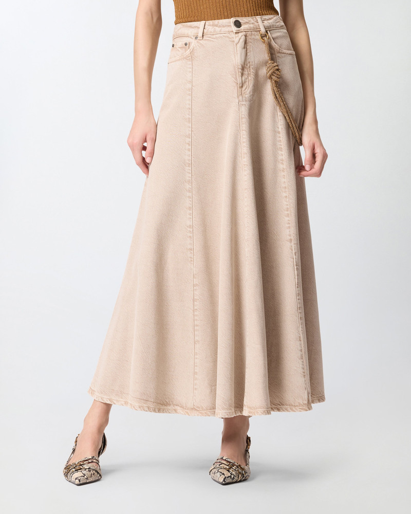 DENIM MIDI SKIRT WITH JEWEL CORD 4