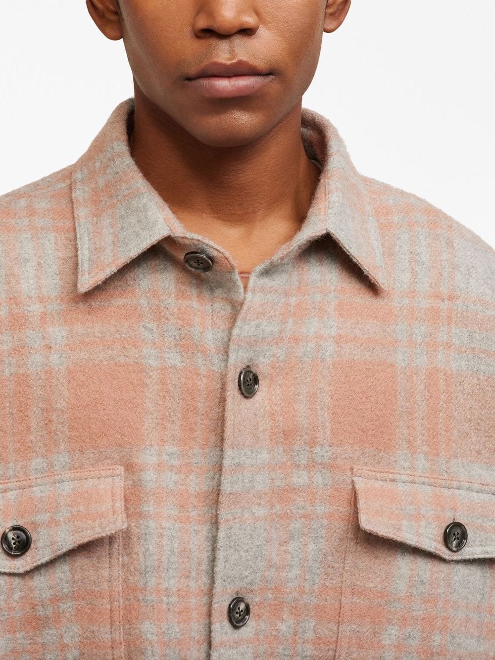 plaid wool shirt jacket - 6