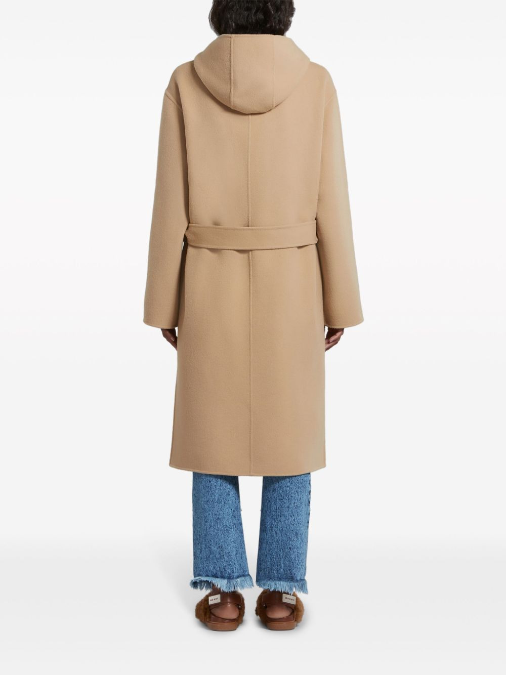 single-breasted hooded coat - 4