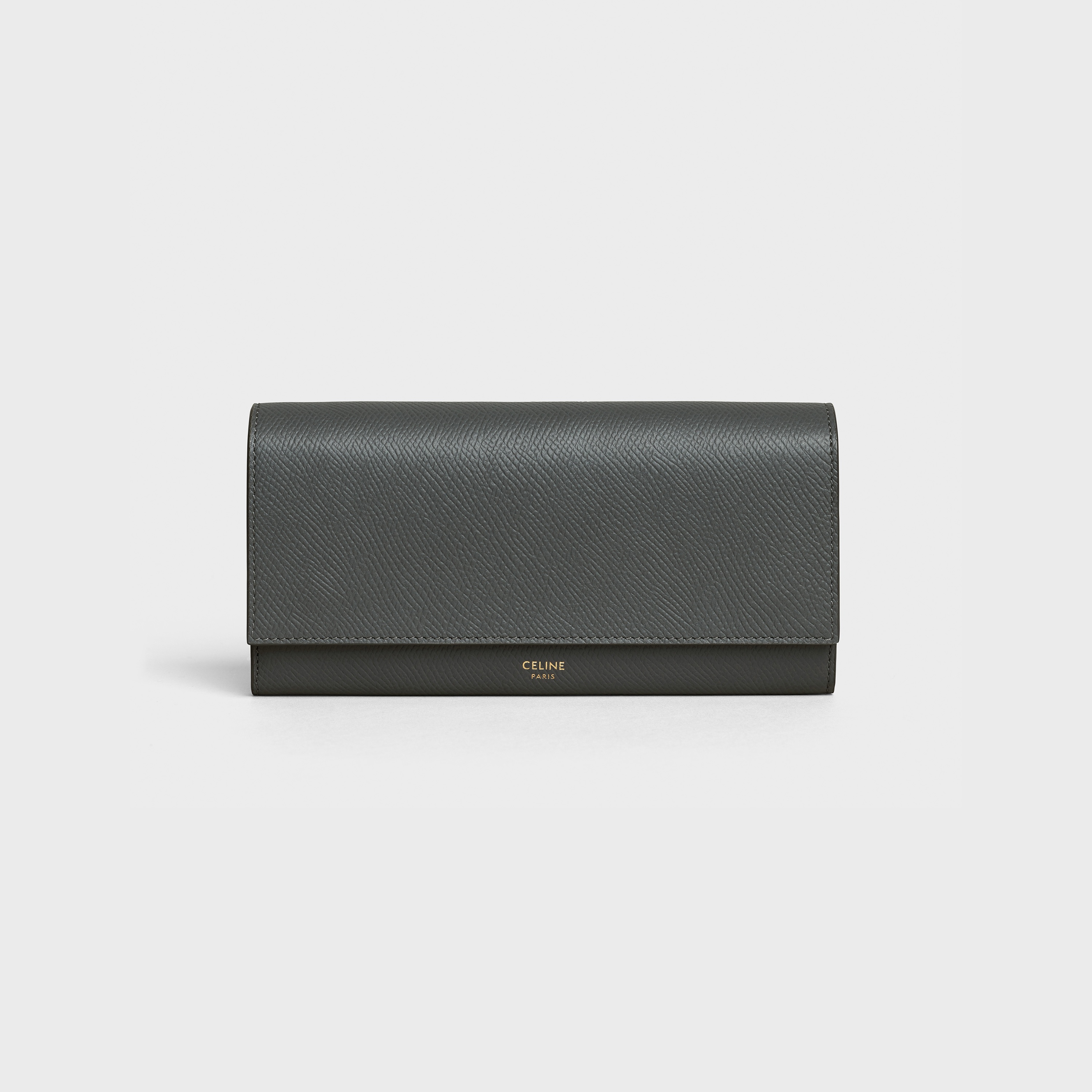 Large flap wallet in Grained calfskin - 1