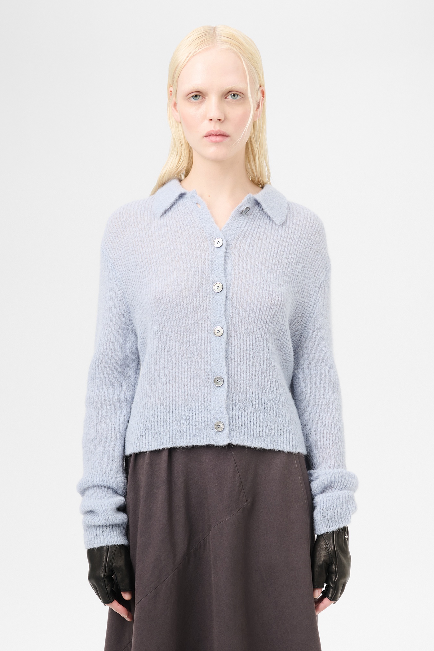 Mazzy Polo Beige Livid Blue Fuzzy Alpaca - 3
