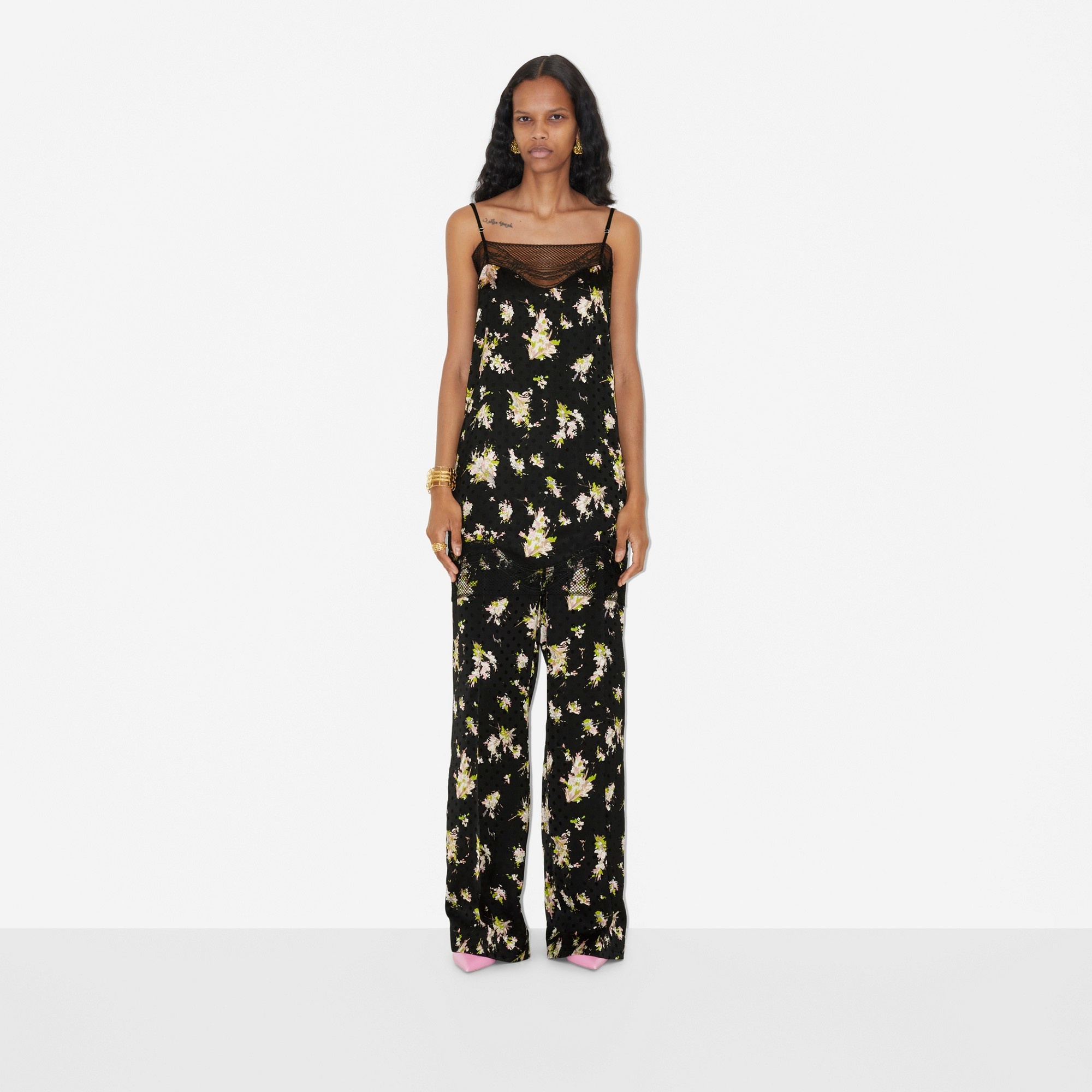 Floral Print Viscose Slip Dress - 5