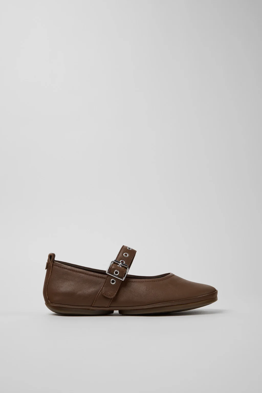 Right Nina Brown Leather Ballerinas for Women. - 1