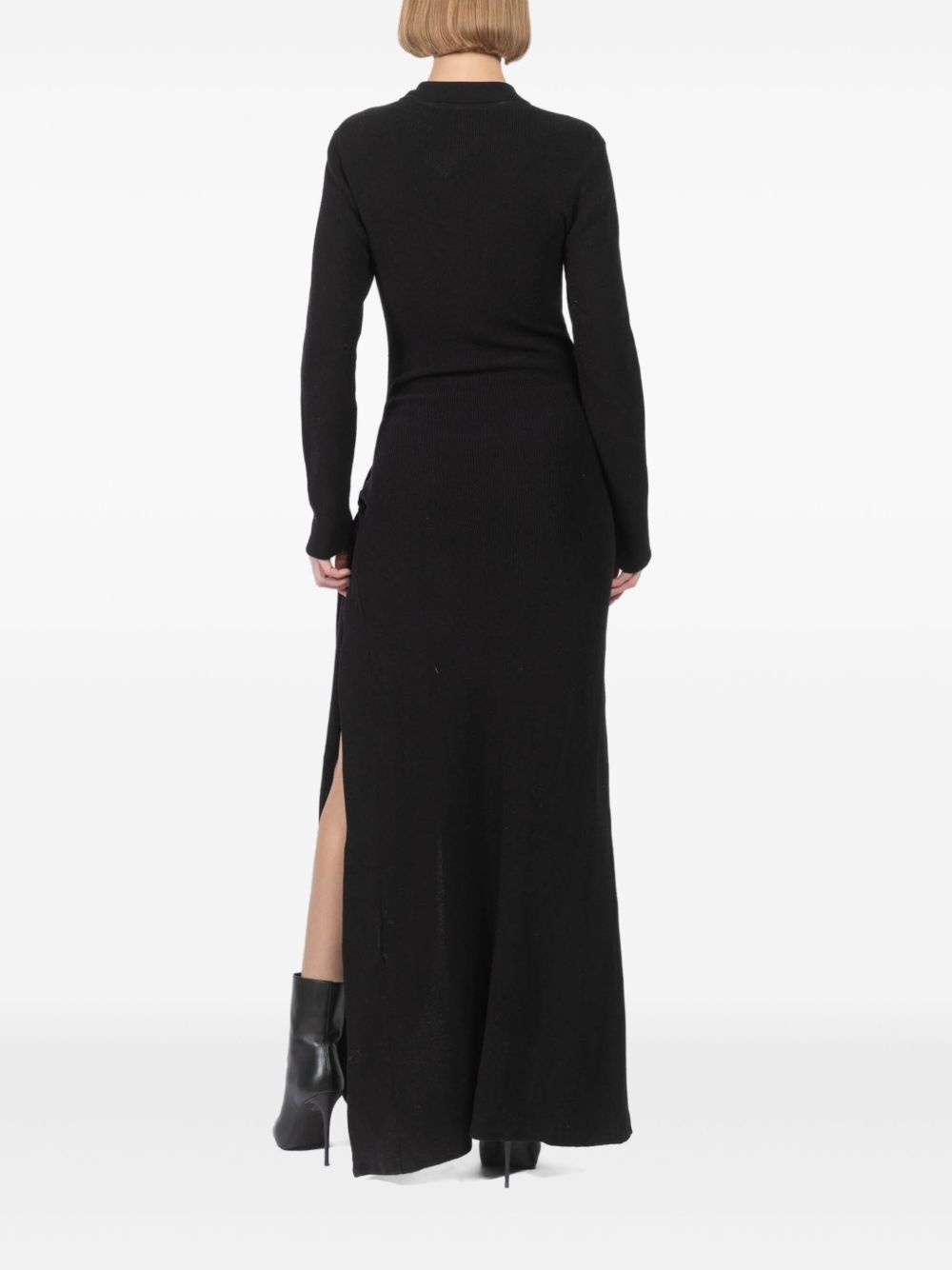 draped-detail maxi dress - 4