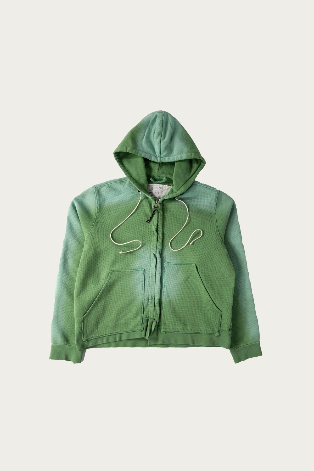 Fitted Zip Hoodie - Sun Faded Green - 1