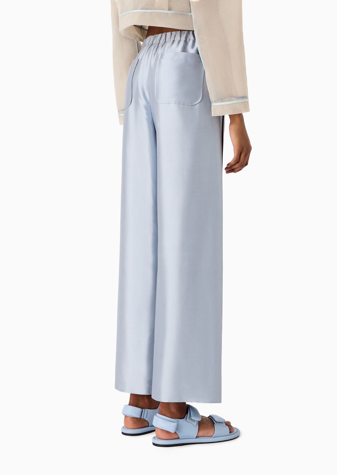 Wide-cut, silk-shantung trousers - 3
