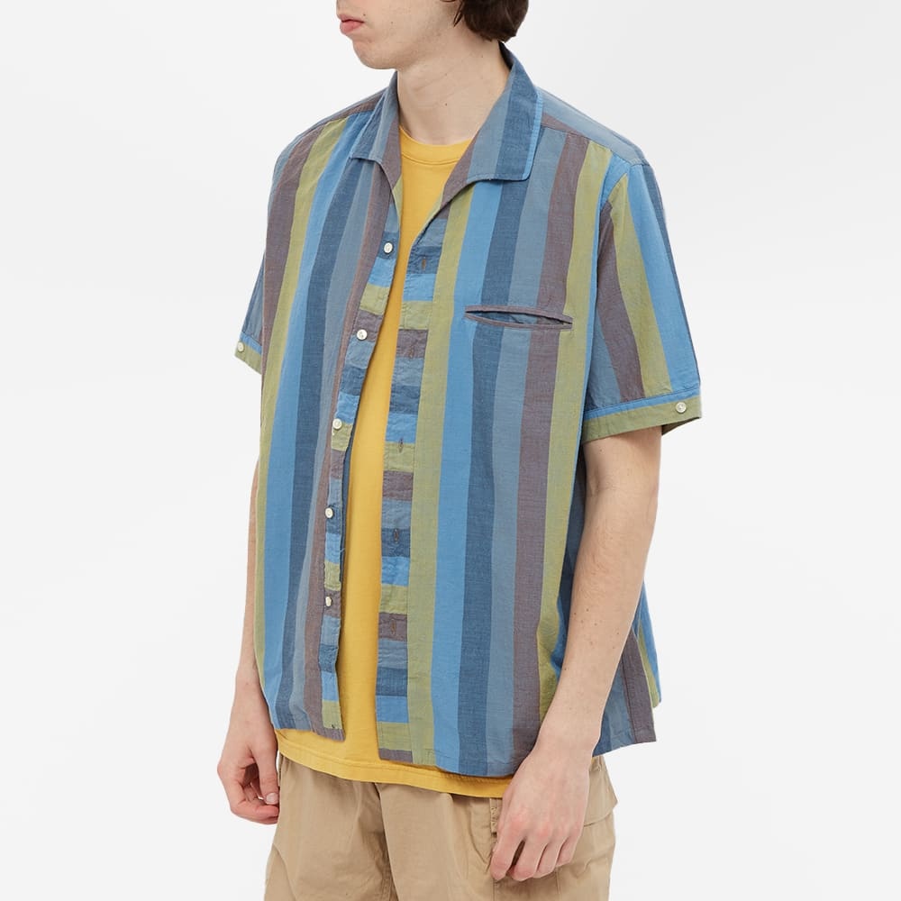 Beams Plus Short Sleeve Italian Collar Stripe Shirt - 4