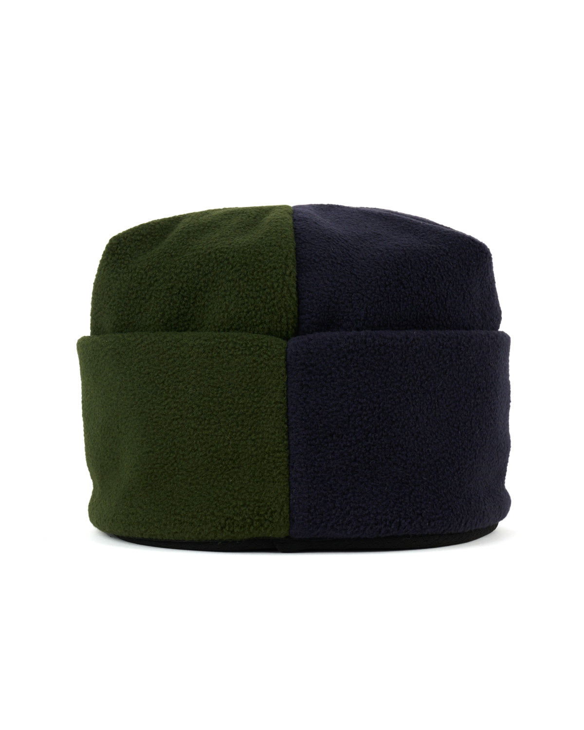 Organic Panel Polar Fleece Beanie - Navy/Olive - 7