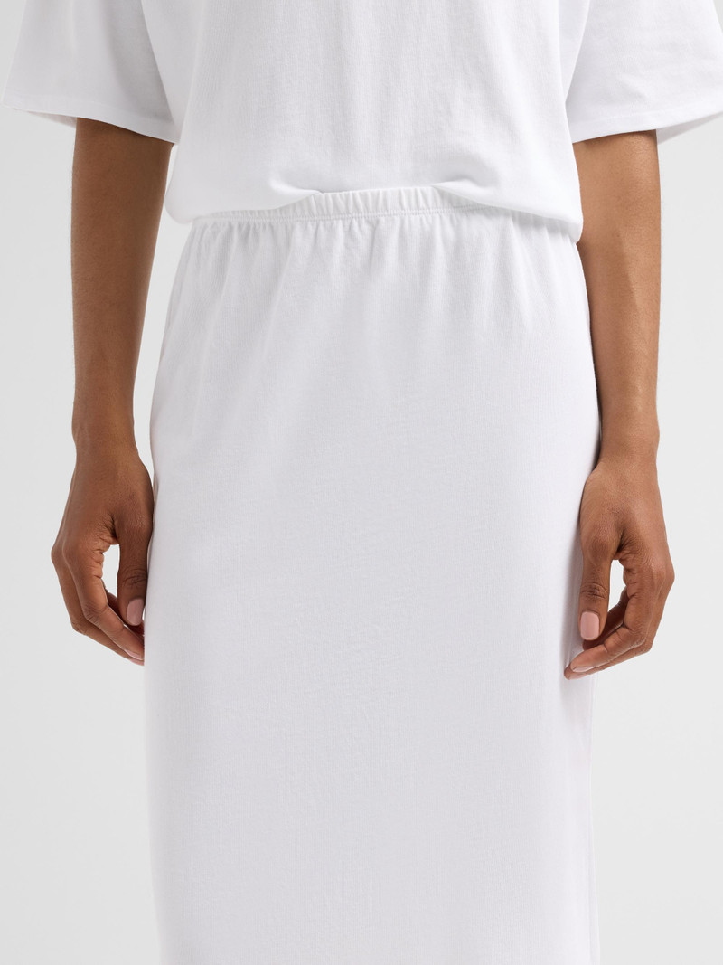 Women's Cotton Midi Skirt - White 5