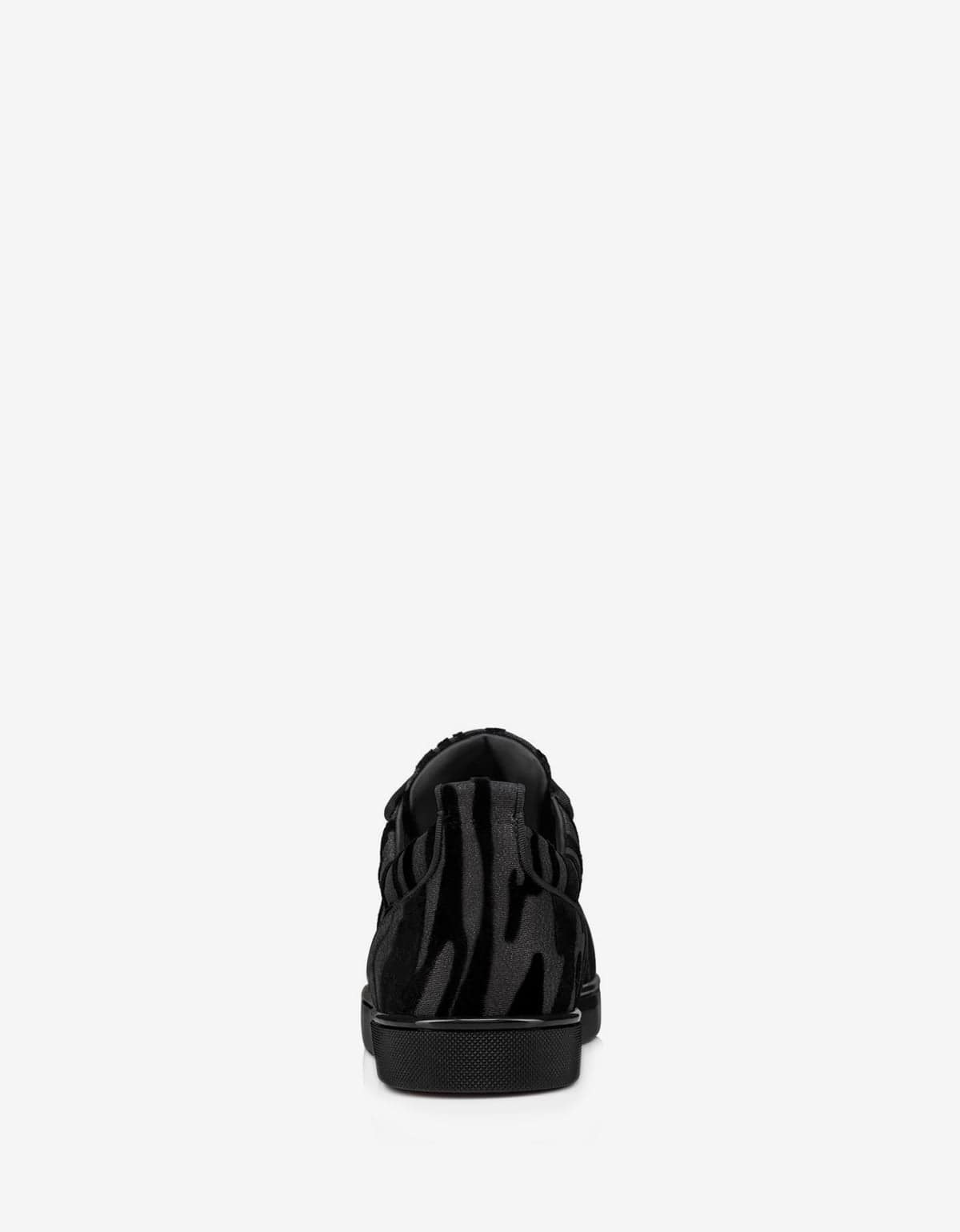 Christian Louboutin Louis Junior Black Velvet Quagga Trainers - 3