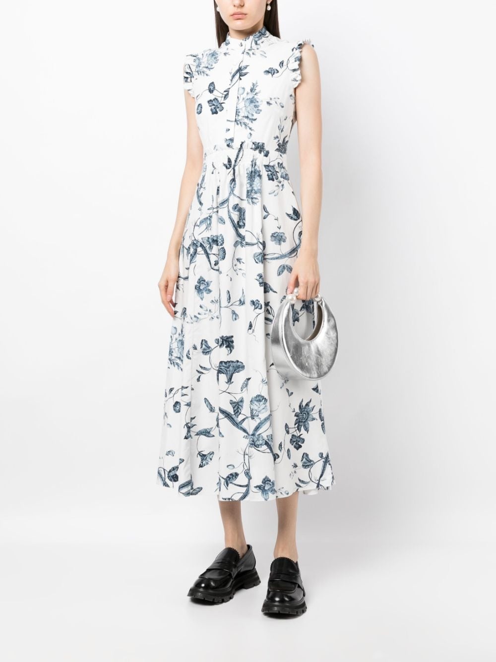 floral-print sleeveless midi dress - 2