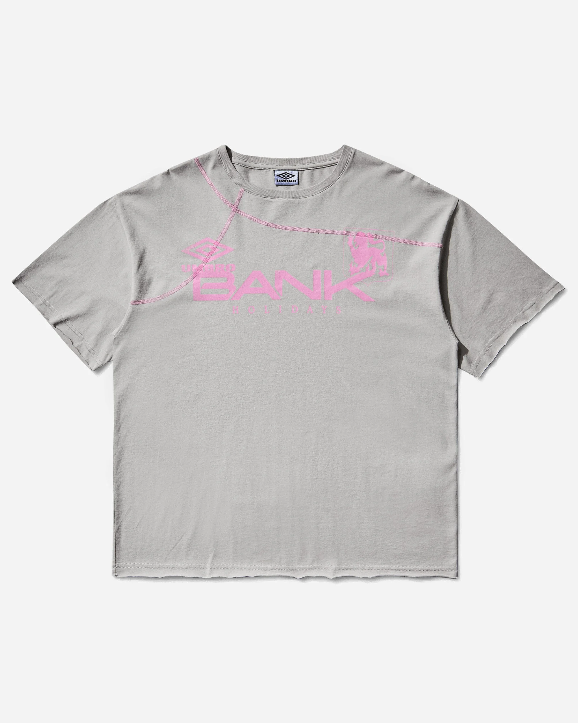 Bank Holiday T-Shirt Light Grey / Hot Pink - 1