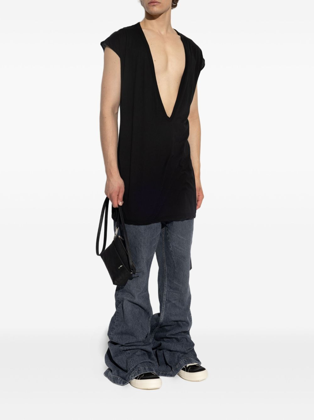 deep-v-neck sleeveless top - 2