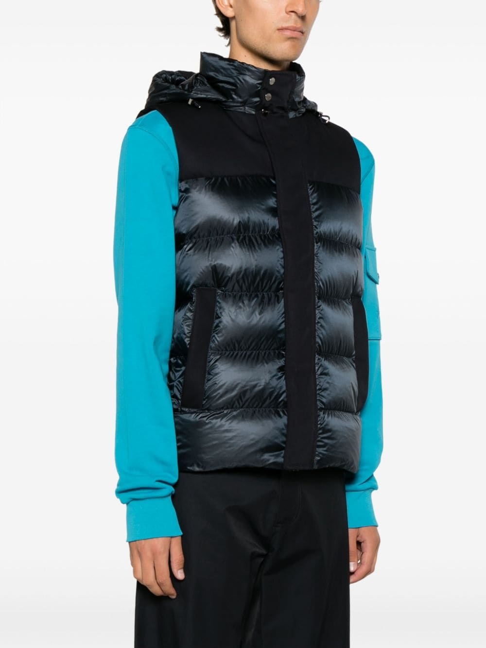 quilted hooded gilet - 3