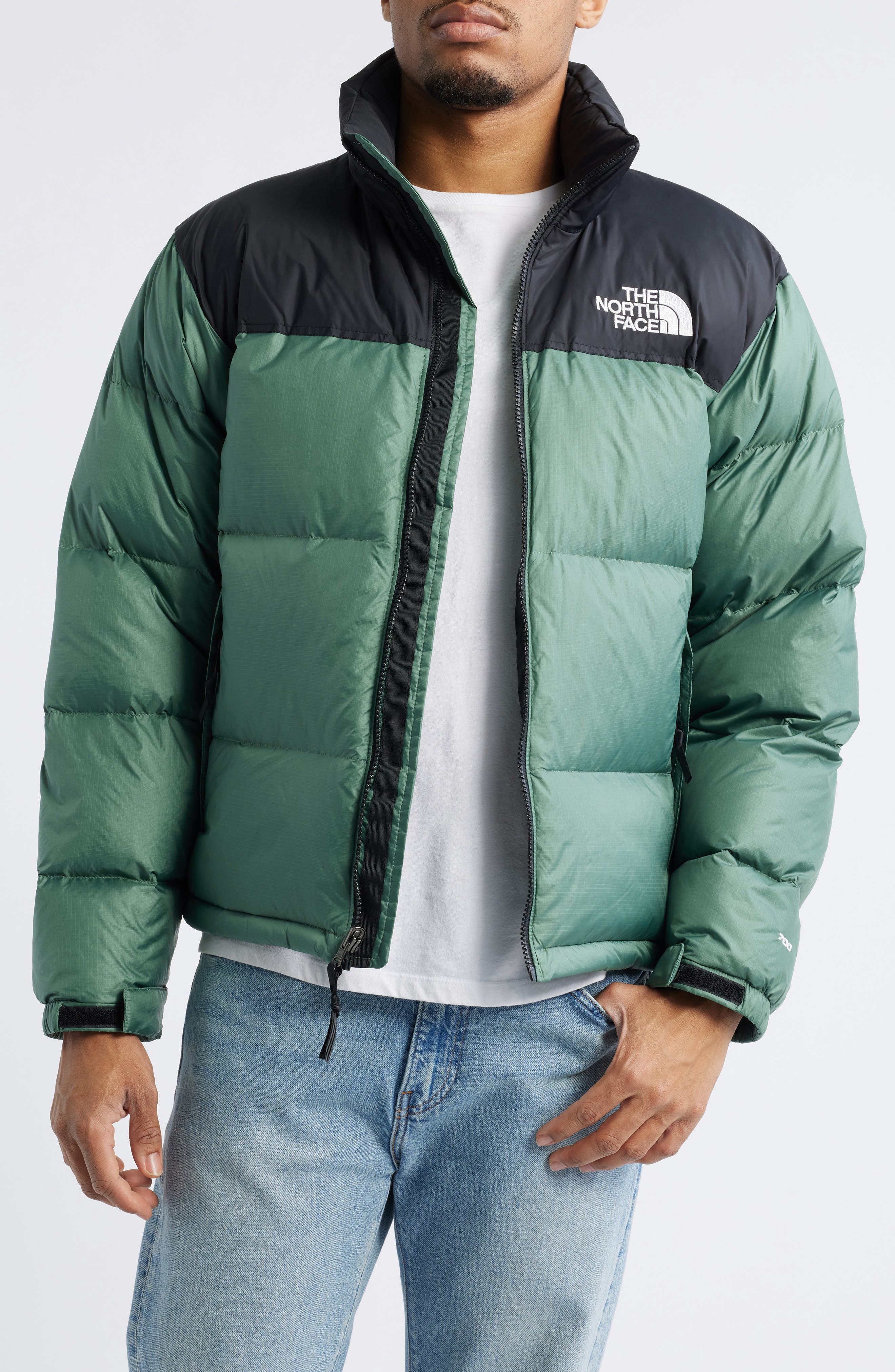 The North Face 1996 Retro Nuptse 700 Fill Power Down Packable Jacket in Duck Green/Tnf Black at Nord - 1
