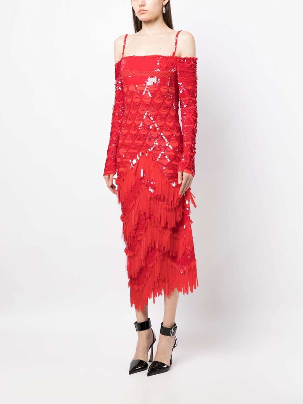 Jada sequin-design midi dress - 3