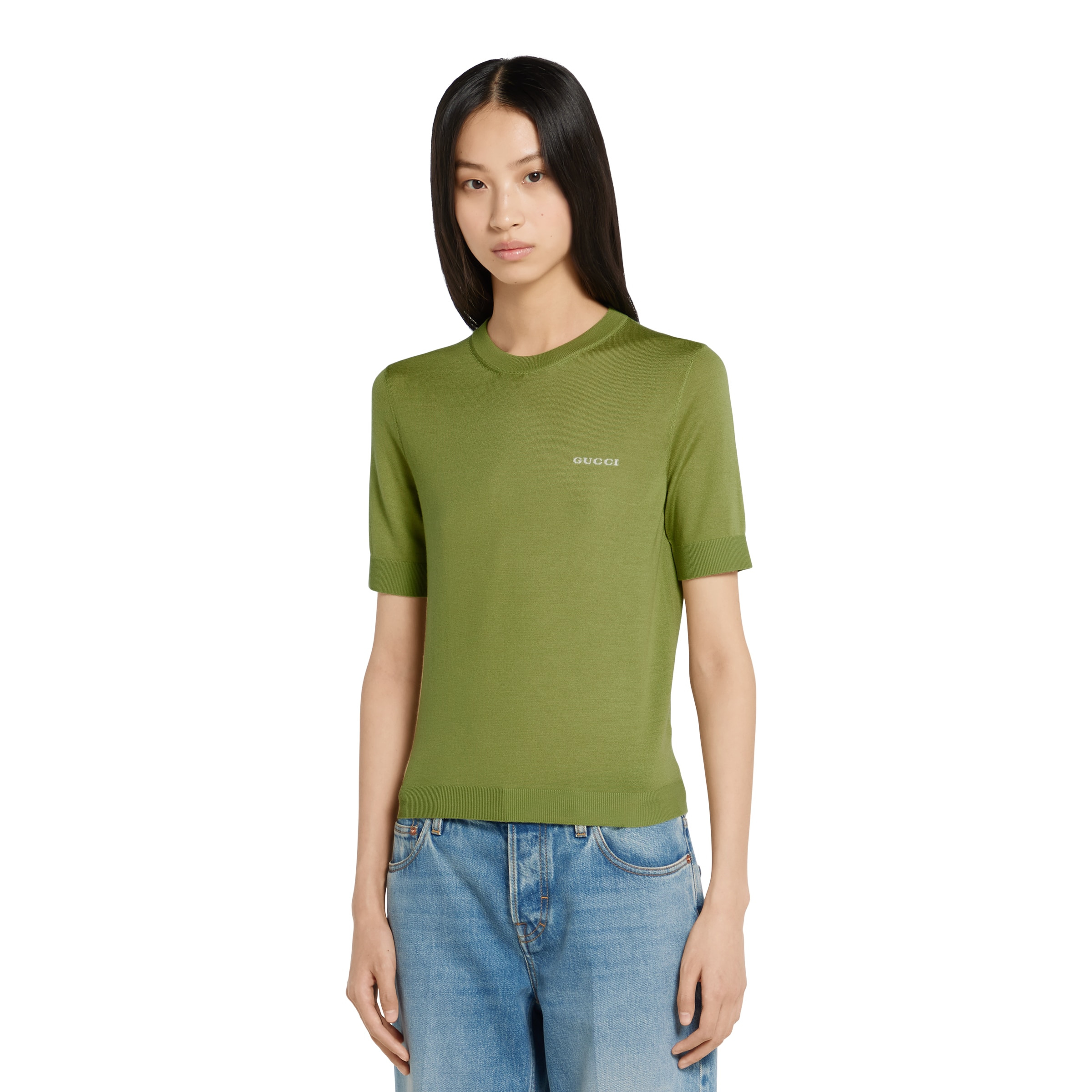 Cashmere and silk top with intarsia - 3