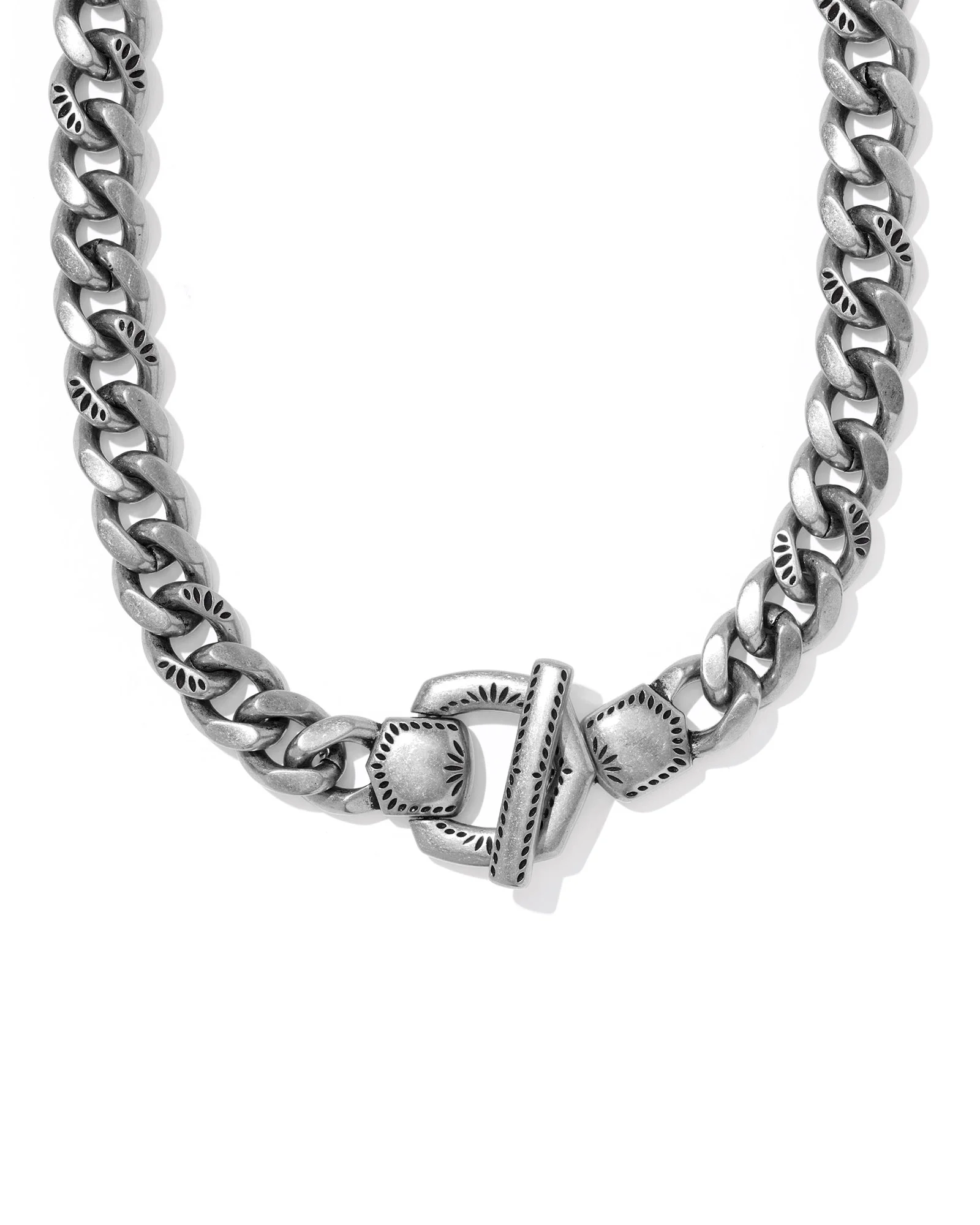 Keziah Vintage Silver Statement Link and Chain Necklace - 1