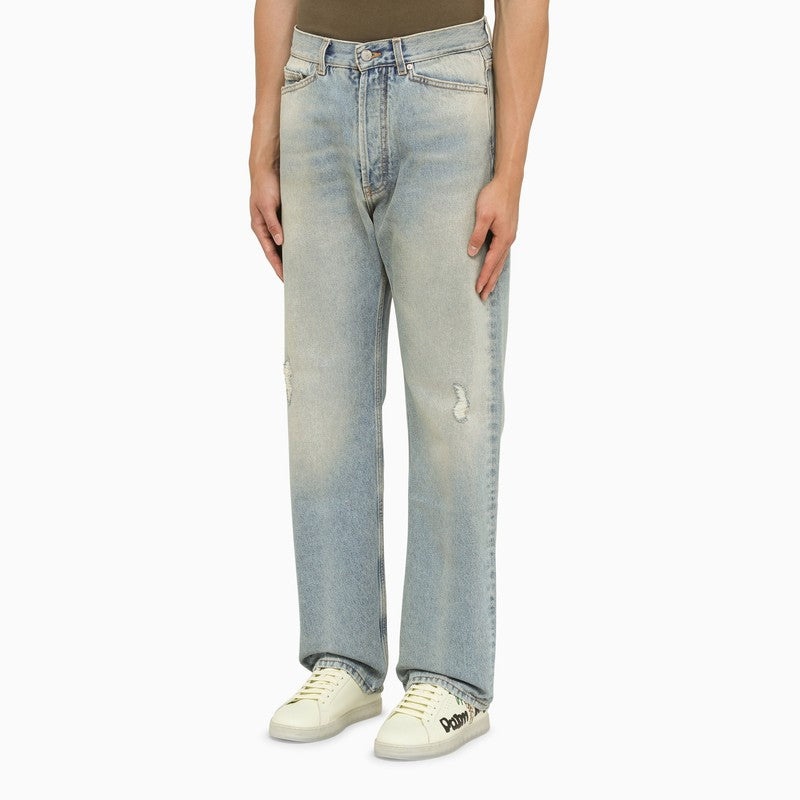 Palm Angels Light Blue Denim Monogram Jeans - 3