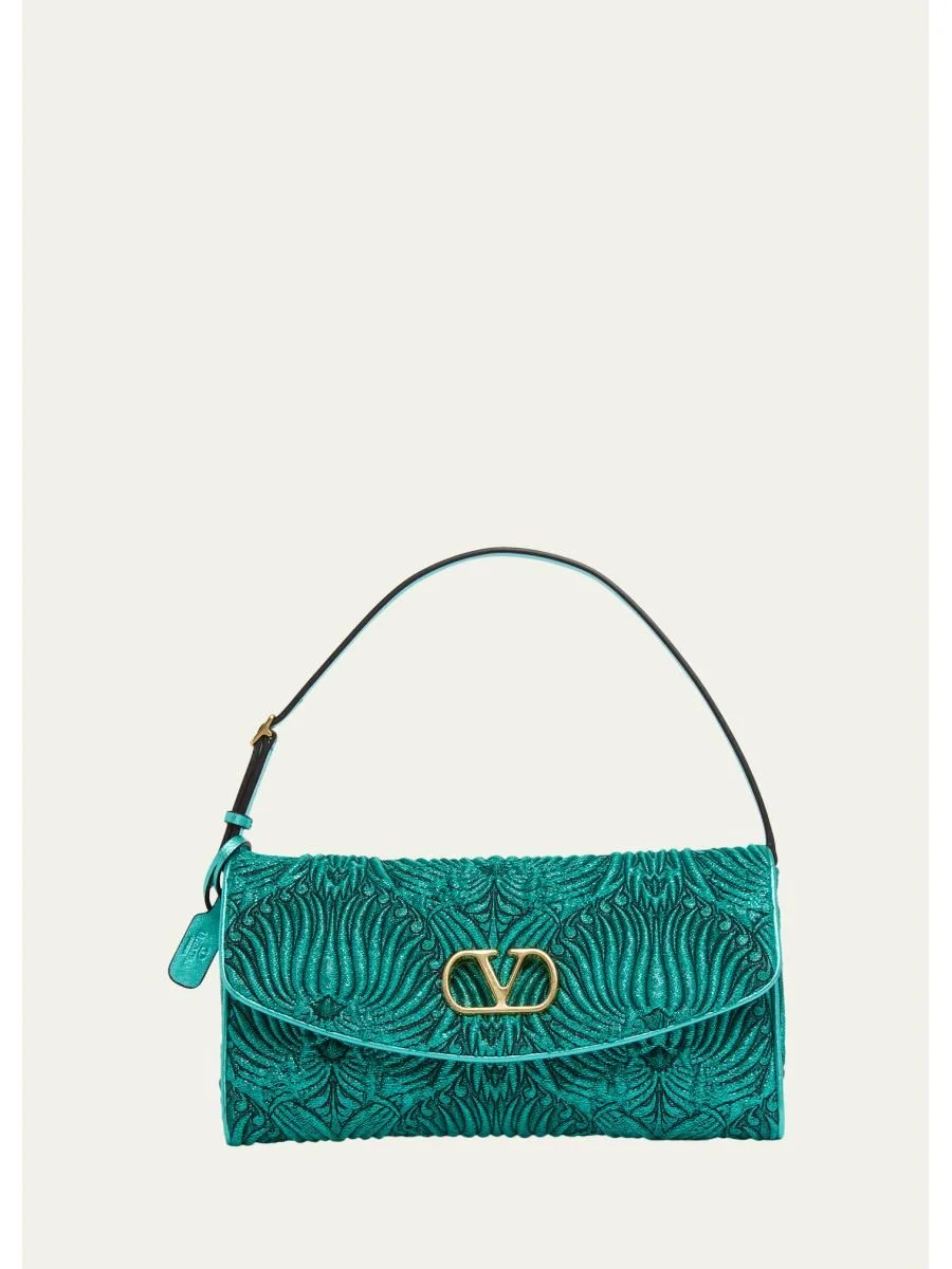 Devain Metallic Jacquard Top-Handle Bag - 1