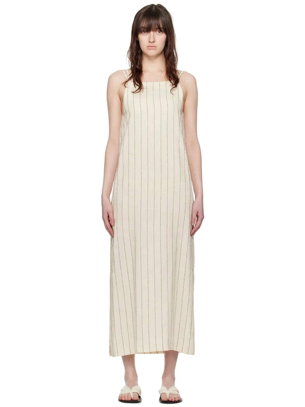 Beige & Black Etta Midi Dress - 1