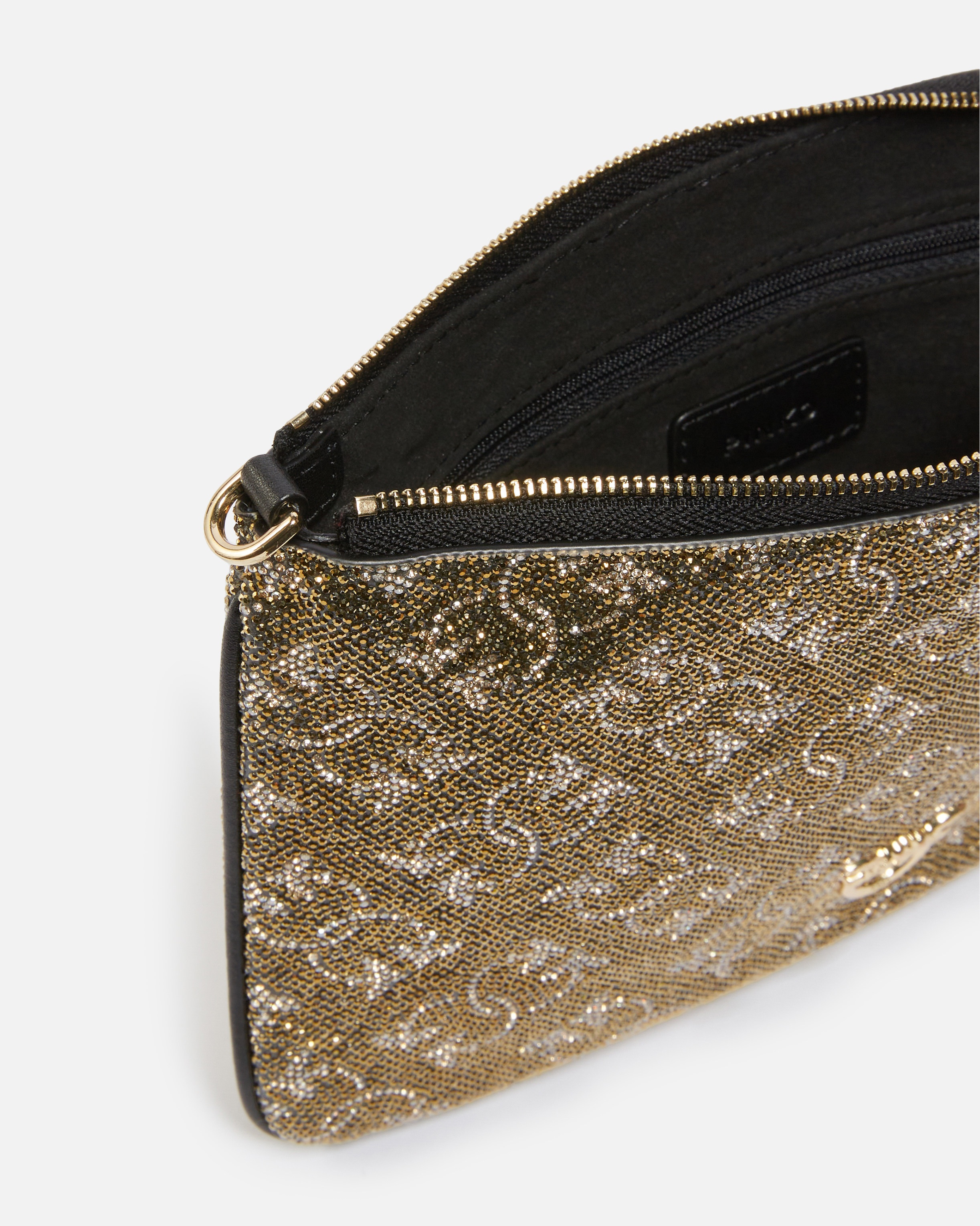 RHINESTONED MONOGRAM CLUTCH WITH SHOULDER STRAP - 4