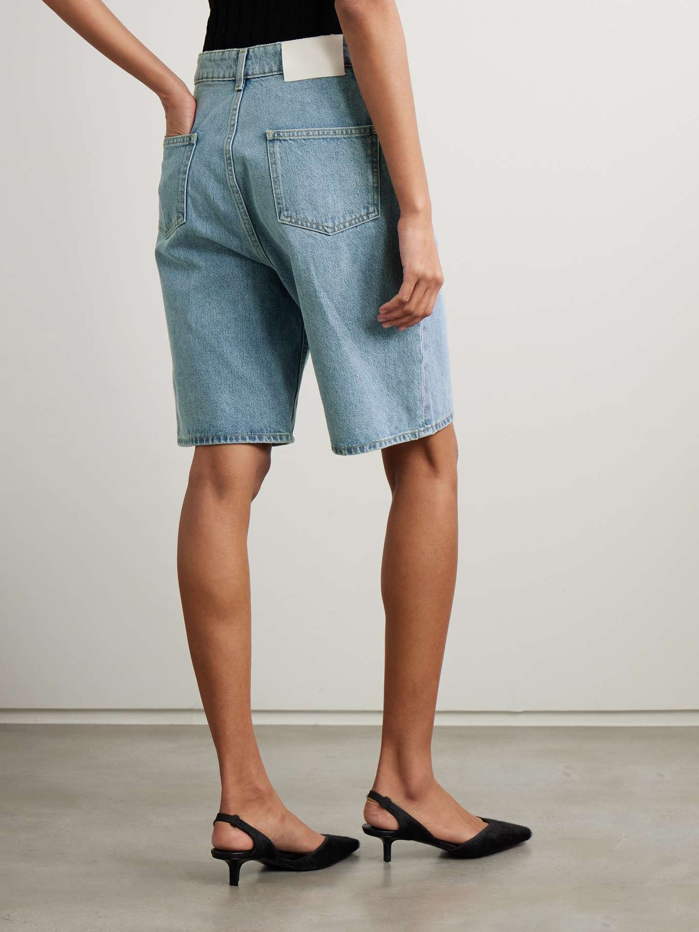 Isu high-rise organic denim shorts Light blue - 3
