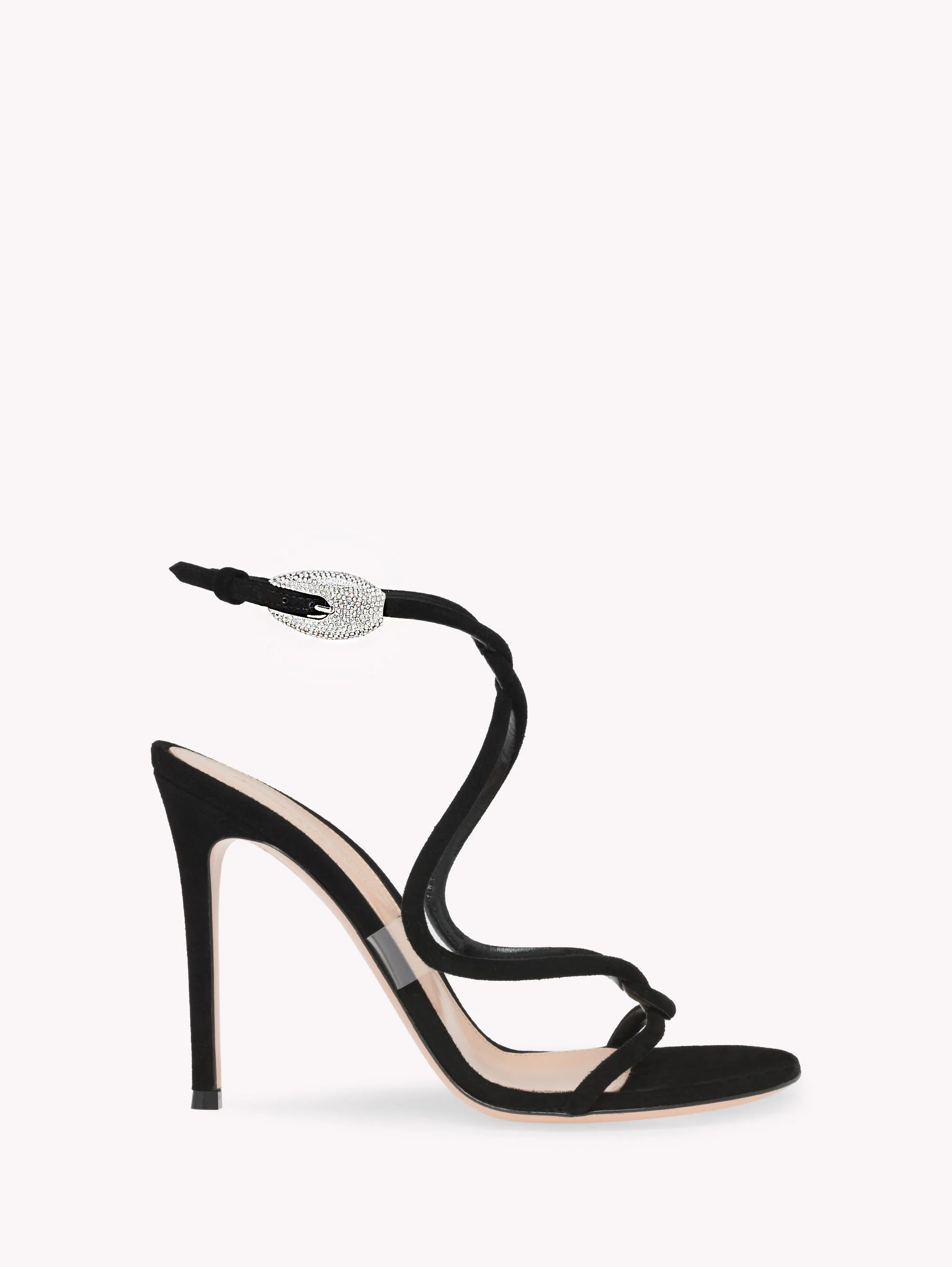 Gianvito Rossi Mamba Crystal Sandal in Black Suede at Nordstrom - 1