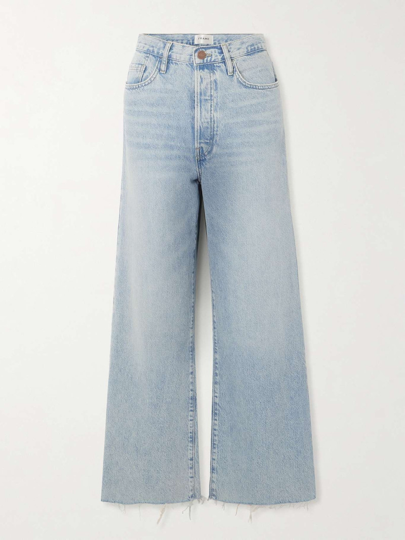 Le Low Baggy distressed high-rise wide-leg jeans Light denim 1