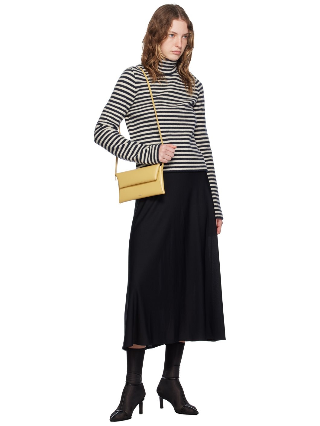 Black & Off-White Striped Turtleneck - 4