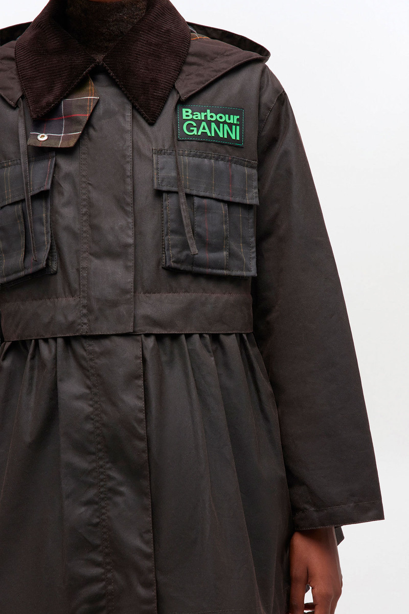 PEPLUM WAX JACKET IN GREEN 4