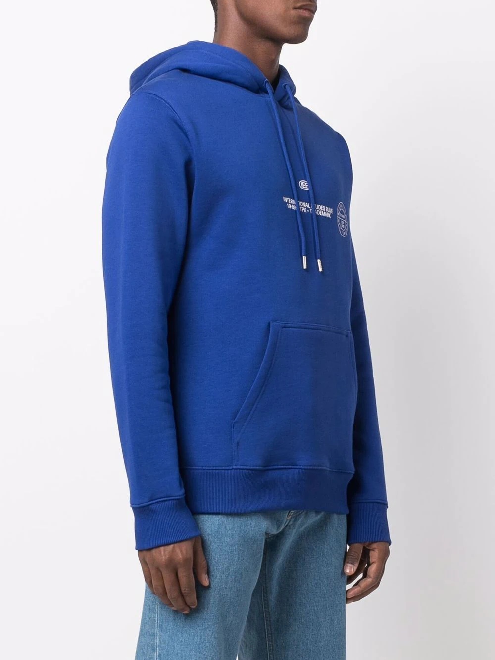 logo drawstring organic cotton hoodie - 3