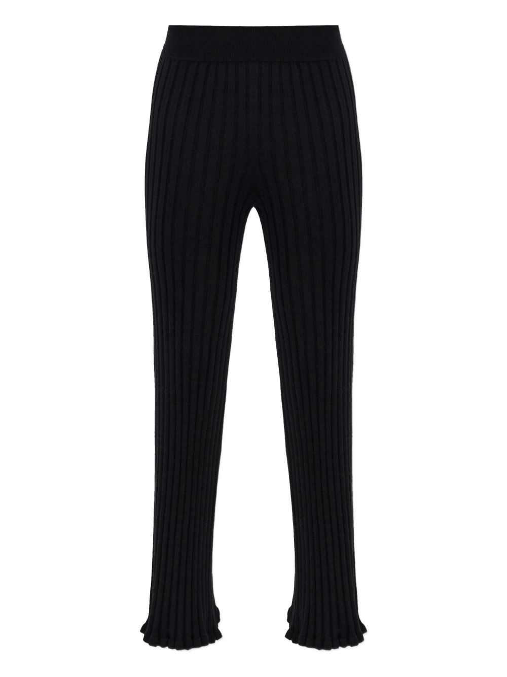 ribbed-knit flared trousers - 1