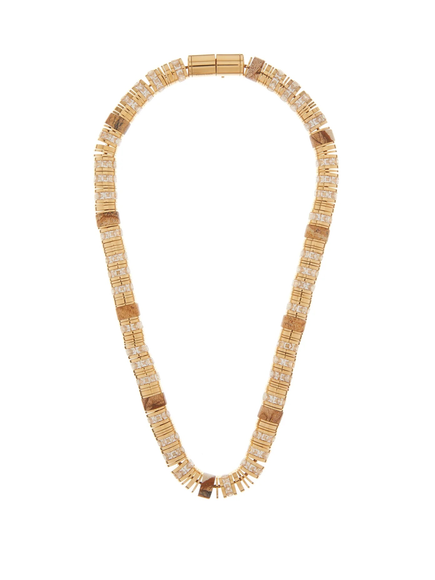 Crystal & 18kt gold-plated necklace - 1