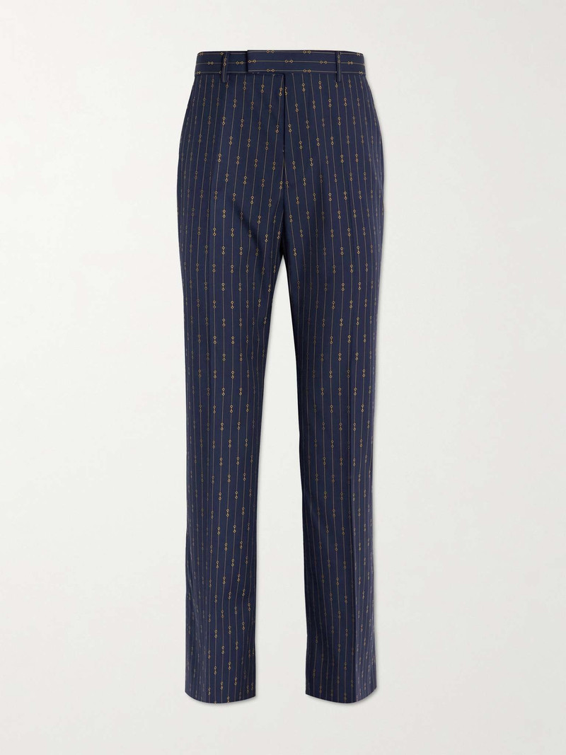 Bootcut Wool-Jacquard Suit Trousers 1