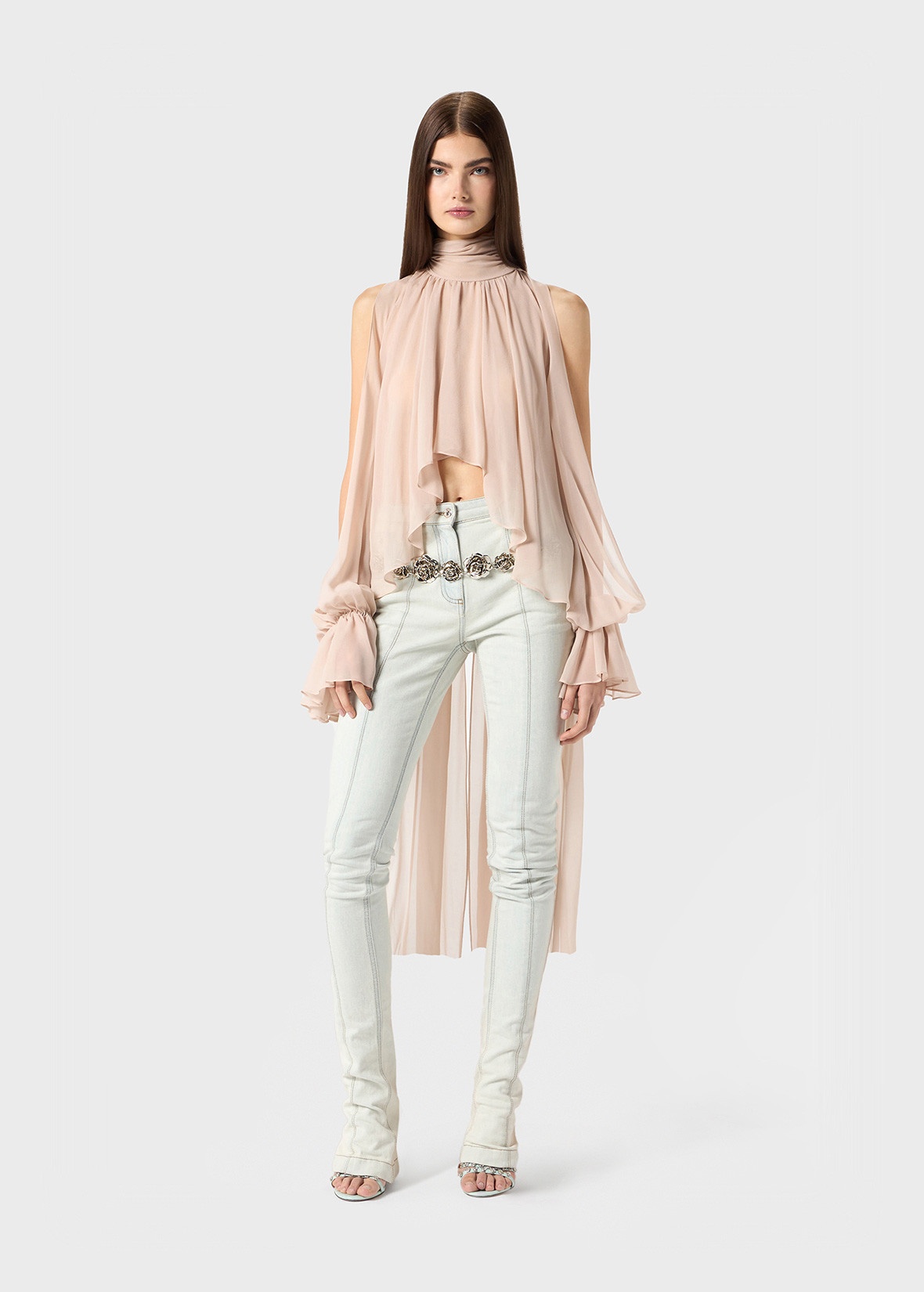 ASYMMETRIC BLOUSE IN GEORGETTE - 2