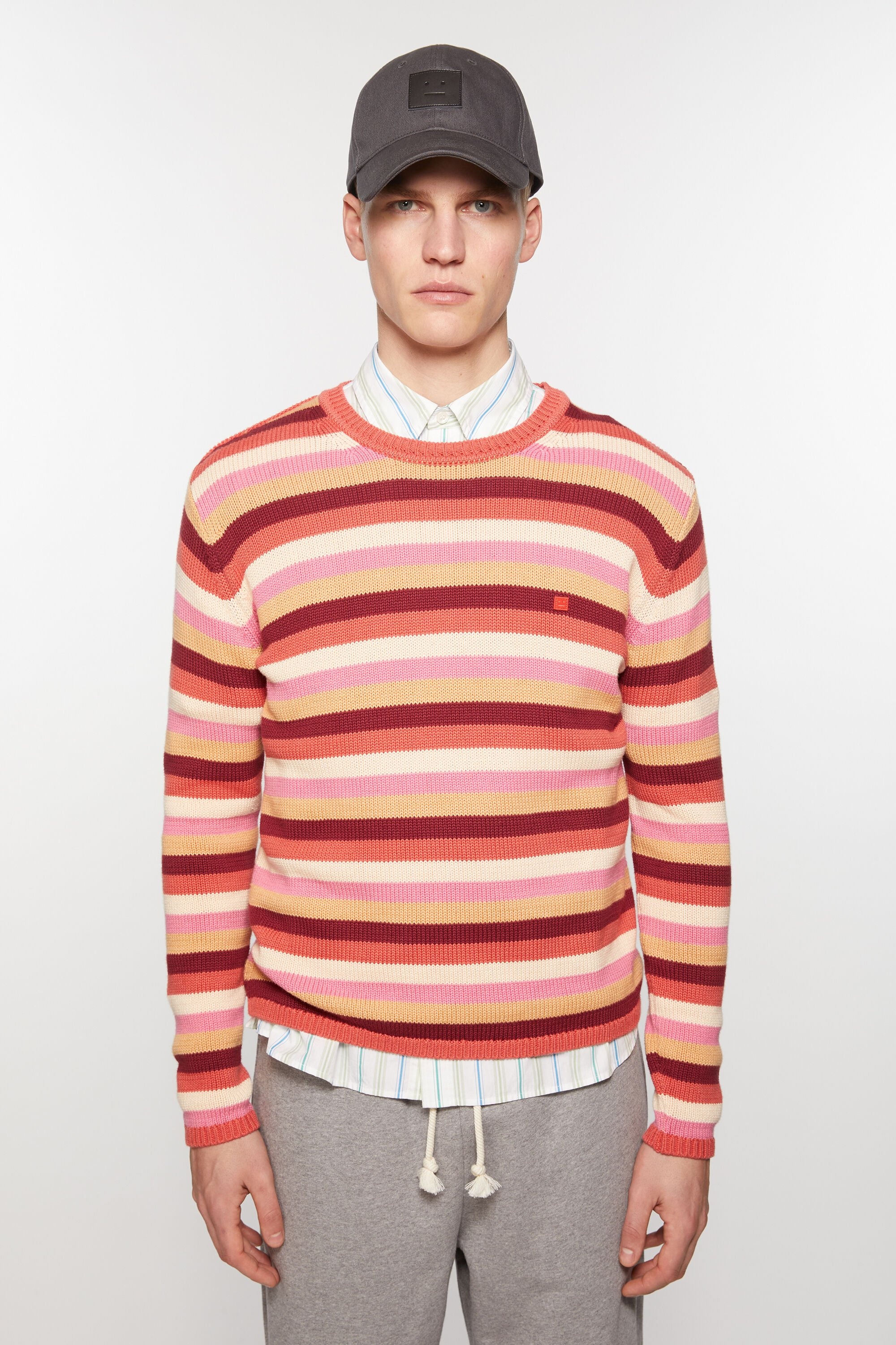 Crew neck sweater - Rusty orange/multi - 2