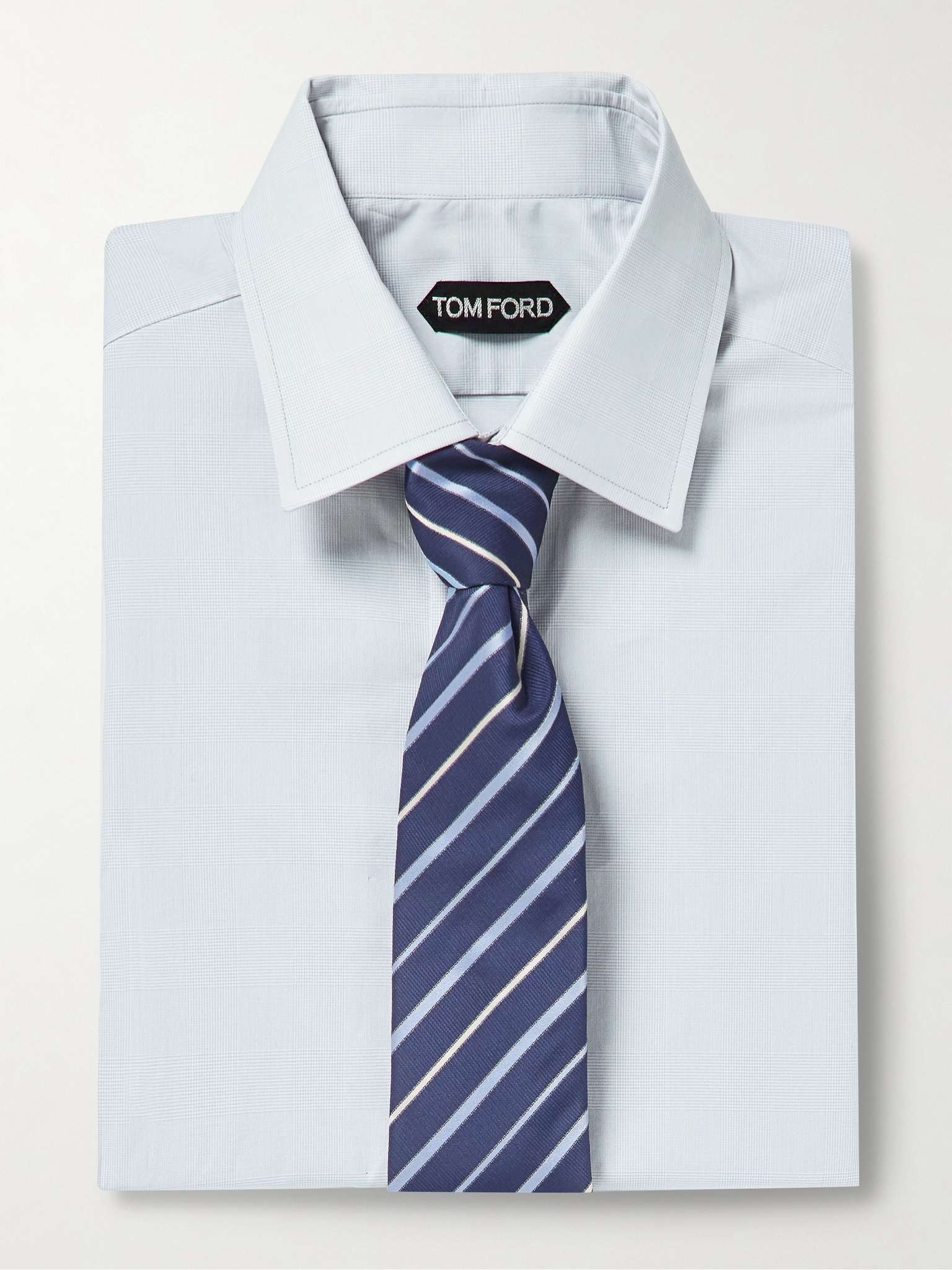 Cutaway-Collar Prince Of Wales Checked Cotton-Poplin Shirt - 2