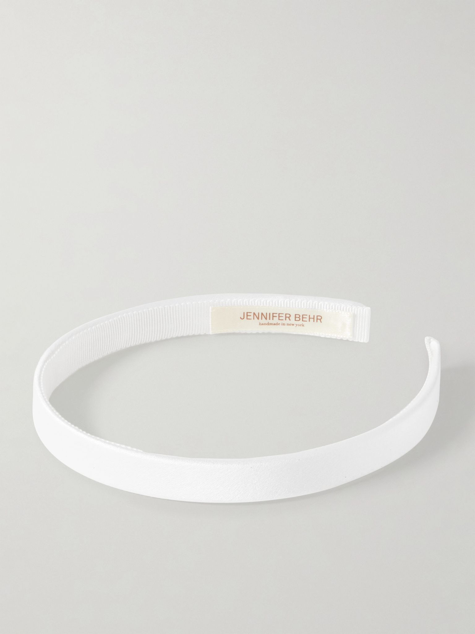 Lucy silk-satin headband Cream - 1