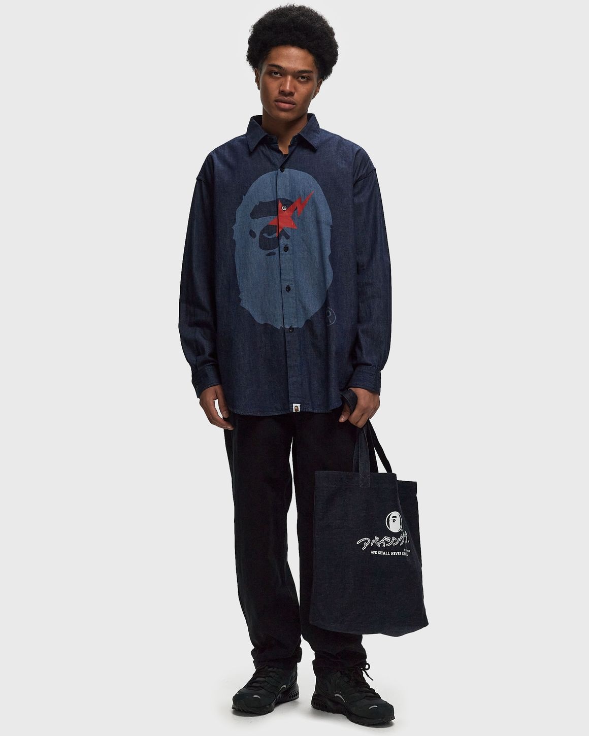 STA APE HEAD RELAXED FIT DENIM L/S SHIRTS - 2